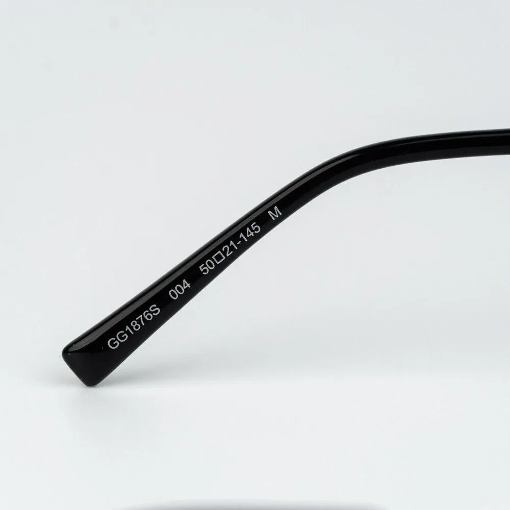 Gucci Women Sunglasses Metal Black Green Square GG1876S 004 NEW AUTHENTIC
